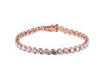 White Cubic Zirconia 18K Rose Gold Over Sterling Silver Tennis Bracelet 14.17ctw