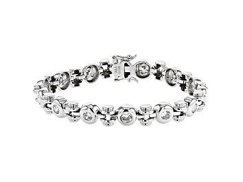 Picture of White Cubic Zirconia Rhodium Over Sterling Silver Tennis Bracelet 5.26ctw
