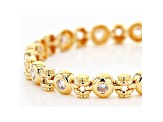 White Cubic Zirconia 18K Yellow Gold Over Sterling Silver Tennis Bracelet 5.26ctw