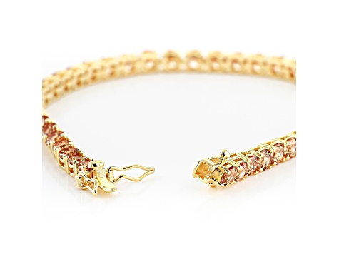 Champagne Cubic Zirconia 18K Yellow Gold Over Sterling