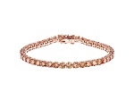 Champagne Cubic Zirconia 18K Rose Gold Over Sterling Silver Tennis Bracelet 17.80ctw
