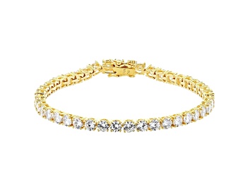 Picture of White Cubic Zirconia 18K Yellow Gold Over Sterling Silver Tennis Bracelet 17.41ctw