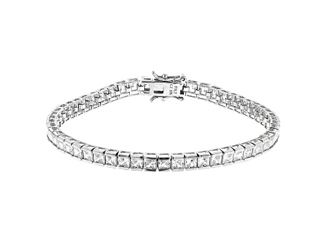 White Cubic Zirconia Rhodium Over Sterling Silver Tennis Bracelet 12.69ctw