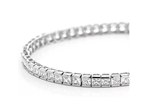 White Cubic Zirconia Rhodium Over Sterling Silver Tennis Bracelet 12.69ctw