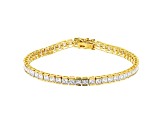 White Cubic Zirconia 18K Yellow Gold Over Sterling Silver Tennis Bracelet 12.69ctw