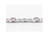 Pink And White Cubic Zirconia Rhodium Over Sterling Silver Tennis Bracelet 10.50ctw