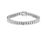 White Cubic Zirconia Rhodium Over Sterling Silver Tennis Bracelet 16.14ctw