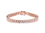 White Cubic Zirconia 18K Rose Gold Over Sterling Silver Tennis Bracelet 16.14ctw
