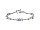 Lavender And White Cubic Zirconia Rhodium Over Sterling Silver Tennis Bracelet 11.84ctw