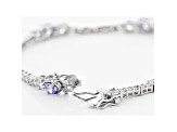 Lavender And White Cubic Zirconia Rhodium Over Sterling Silver Tennis Bracelet 11.84ctw