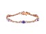 Lavender And White Cubic Zirconia 18K Rose Gold Over Sterling Silver Tennis Bracelet 11.84ctw