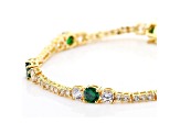 Green And White Cubic Zirconia 18K Yellow Gold Over Sterling Silver Tennis Bracelet 11.65ctw