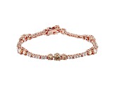 Champagne And White Cubic Zirconia 18K Rose Gold Over Sterling Silver Tennis Bracelet 12.05ctw