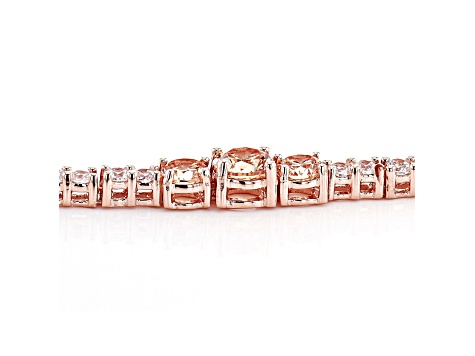 Champagne And White Cubic Zirconia 18K Rose Gold Over Sterling Silver Tennis Bracelet 12.05ctw