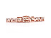 Champagne And White Cubic Zirconia 18K Rose Gold Over Sterling Silver Tennis Bracelet 12.05ctw