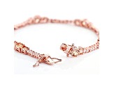 Champagne And White Cubic Zirconia 18K Rose Gold Over Sterling Silver Tennis Bracelet 12.05ctw