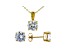 White Cubic Zirconia 18K Yellow Gold Over Sterling Silver Pendant With Chain and Earrings 8.91ctw