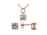 White Cubic Zirconia 18K Rose Gold Over Sterling Silver Pendant With Chain and Earrings 6.55ctw
