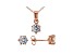 White Cubic Zirconia 18K Rose Gold Over Sterling Silver Pendant With Chain and Earrings 2.43ctw