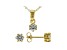 White Cubic Zirconia 18K Yellow Gold Over Sterling Silver Pendant With Chain And Earrings 1.21ctw