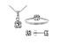 White Cubic Zirconia Rhodium Over Silver Pendant With Chain, Ring And Earrings 3.24ctw
