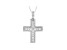 White Cubic Zirconia Rhodium Over Sterling Silver Cross Pendant With Chain 0.40ctw