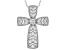 White Cubic Zirconia Rhodium Over Sterling Silver Cross Pendant With Chain 0.52ctw