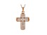 White Cubic Zirconia 18K Rose Gold Over Sterling Silver Cross Pendant With Chain 3.58ctw