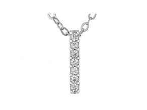 White Cubic Zirconia Rhodium Over Sterling Silver I Pendant With Chain 0.11ctw