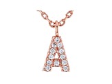 White Cubic Zirconia 18K Rose Gold Over Sterling Silver A Necklace 0.10ctw