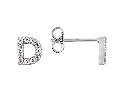 White Cubic Zirconia Rhodium Over Sterling Silver D Earrings 0.22ctw