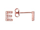 White Cubic Zirconia 18K Rose Gold Over Sterling Silver E Earrings 0.19ctw