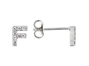 White Cubic Zirconia Rhodium Over Sterling Silver F Earrings 0.25ctw