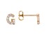 White Cubic Zirconia 18K Yellow Gold Over Sterling Silver G Earrings 0.28ctw