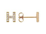White Cubic Zirconia 18K Yellow Gold Over Sterling Silver H Earrings 0.31ctw