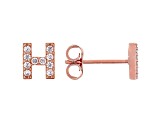 White Cubic Zirconia 18K Rose Gold Over Sterling Silver H Earrings 0.31ctw