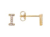 White Cubic Zirconia 18K Yellow Gold Over Sterling Silver I Earrings 0.12ctw
