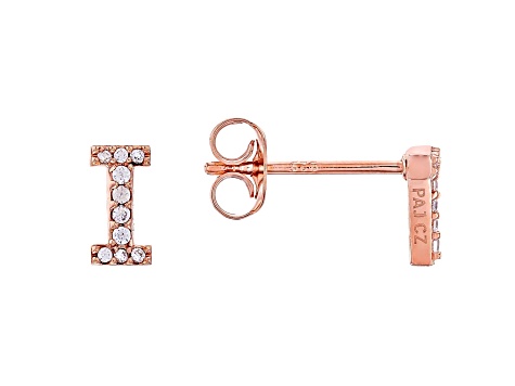 White Cubic Zirconia 18K Rose Gold Over Sterling Silver I Earrings 0.12ctw