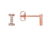 White Cubic Zirconia 18K Rose Gold Over Sterling Silver I Earrings 0.12ctw