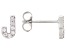 White Cubic Zirconia Rhodium Over Sterling Silver J Earrings 0.22ctw