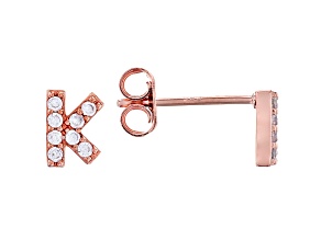 White Cubic Zirconia 18K Rose Gold Over Sterling Silver K Earrings 0.25ctw