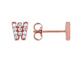 White Cubic Zirconia 18K Rose Gold Over Sterling Silver M Earrings 0.34ctw