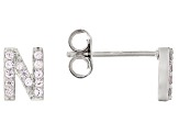White Cubic Zirconia Rhodium Over Sterling Silver N Earrings 0.23ctw