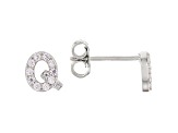 White Cubic Zirconia Rhodium Over Sterling Silver Q Earrings 0.35ctw