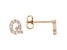 White Cubic Zirconia 18K Yellow Gold Over Sterling Silver Q Earrings 0.35ctw