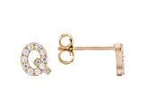 White Cubic Zirconia 18K Yellow Gold Over Sterling Silver Q Earrings 0.35ctw