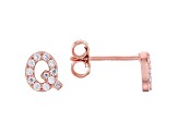 White Cubic Zirconia 18K Rose Gold Over Sterling Silver Q Earrings 0.35ctw