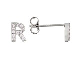 White Cubic Zirconia Rhodium Over Sterling Silver R Earrings 0.21ctw