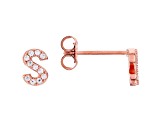 White Cubic Zirconia 18K Rose Gold Over Sterling Silver S Earrings 0.19ctw