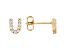 White Cubic Zirconia 18K Yellow Gold Over Sterling Silver U Earrings 0.28ctw